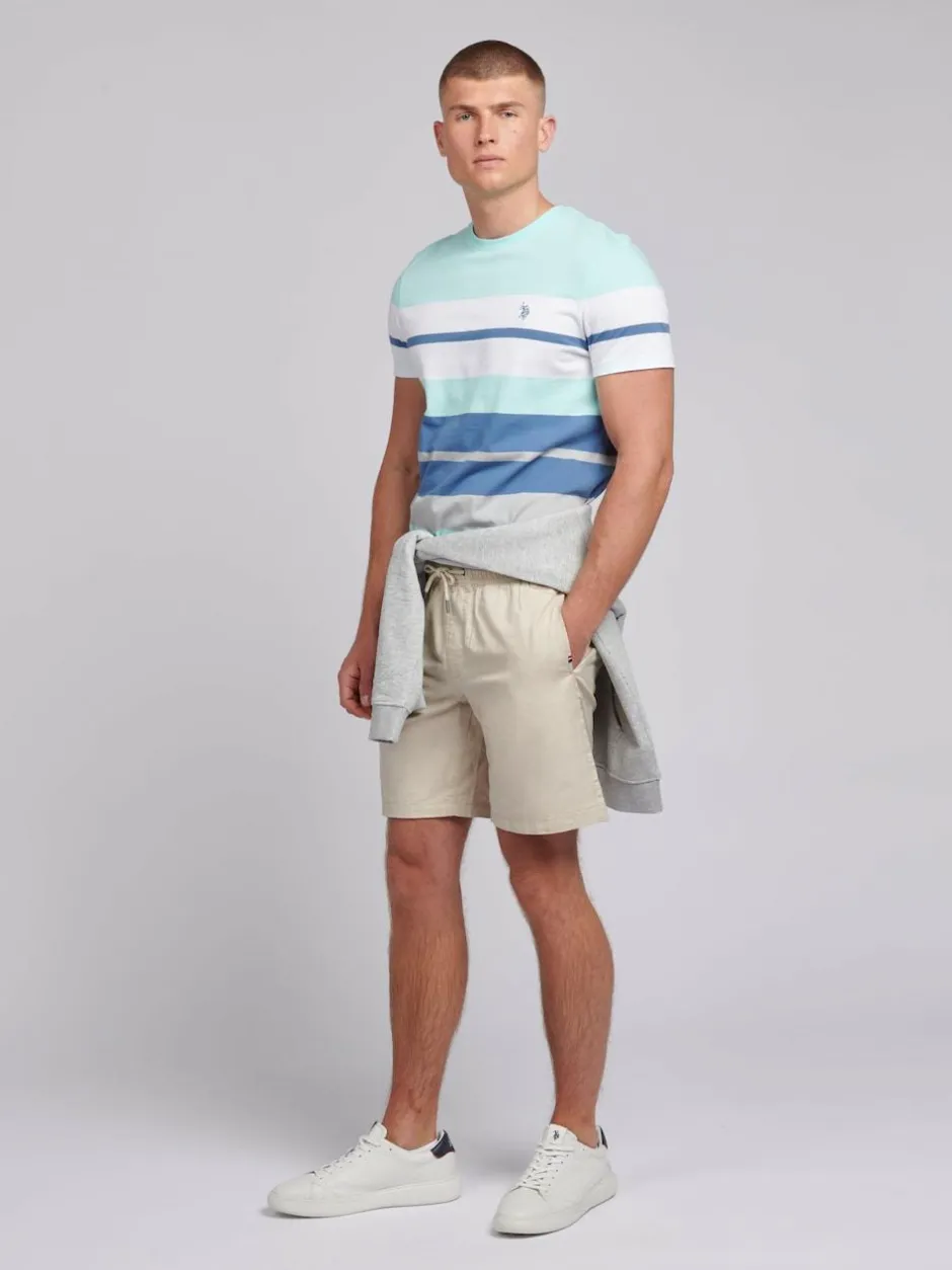 U.S. Polo Assn . Natural Mens Linen Blend Deck Shorts Best