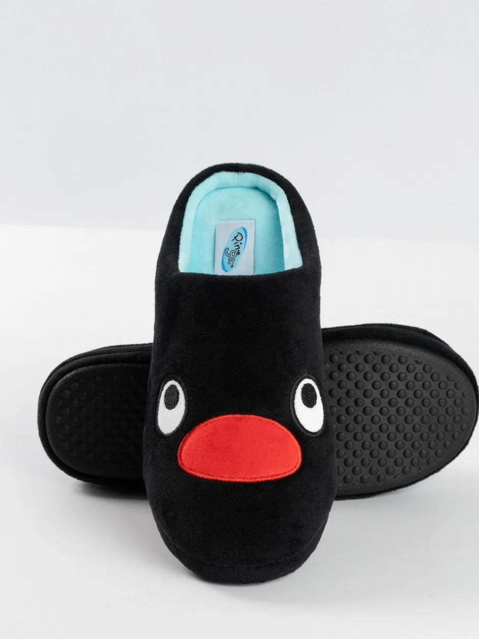 Vanilla Underground Black Pingu Mule Slippers