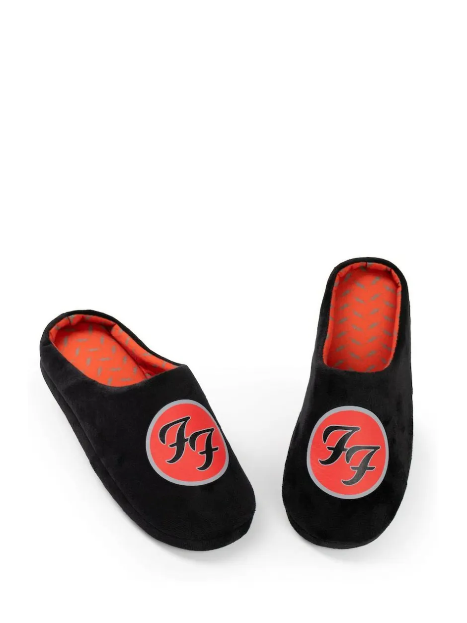 Vanilla Underground Black Foo Fighters Logo Slippers Online