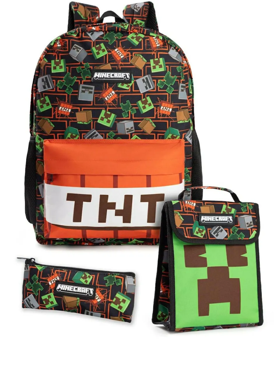 Vanilla Underground Black Minecraft Backpack Set 3 Piece