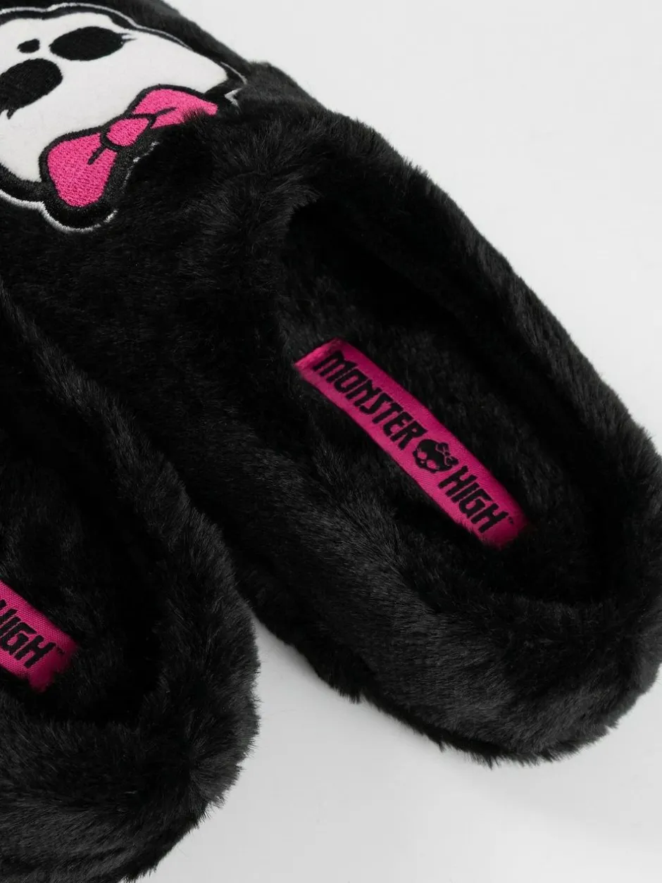 Vanilla Underground Black Monster High Mule Slippers Hot