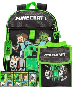 Vanilla Underground Black Minecraft Backpack Set New