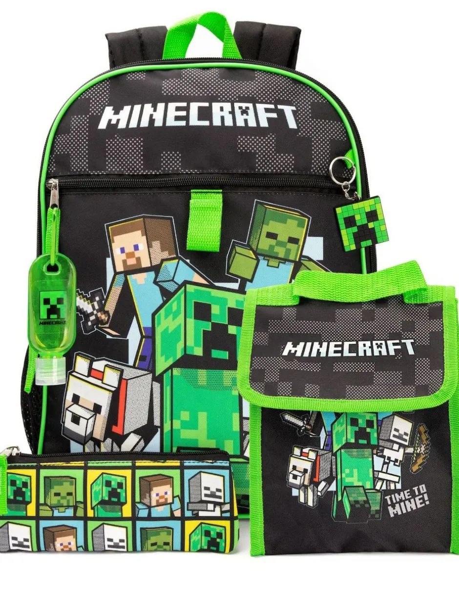 Vanilla Underground Black Minecraft Backpack Set New