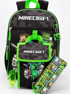 Vanilla Underground Black Minecraft Backpack Set New