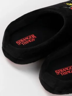 Vanilla Underground Black Stranger Things Mule Slippers