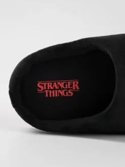 Vanilla Underground Black Stranger Things Mule Slippers