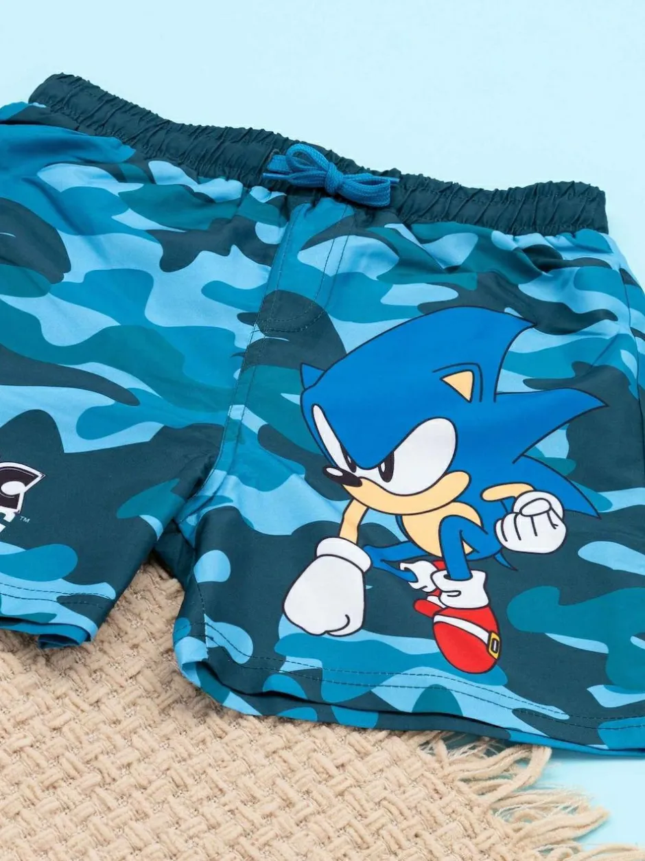 Vanilla Underground Blue Boys Sonic The Hedgehog Licencing Swim Shorts Discount
