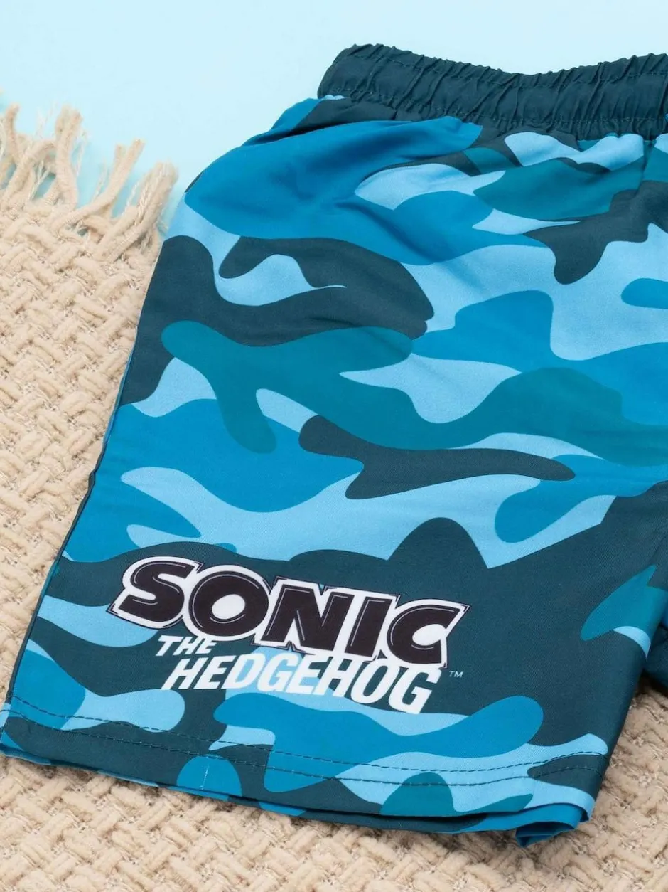 Vanilla Underground Blue Boys Sonic The Hedgehog Licencing Swim Shorts Discount