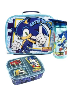 Vanilla Underground Blue Sonic the Hedgehog Girls Sonic, Tails & Knuckles Placement Print Lunch Bag Bottle and Snack Pot Discount