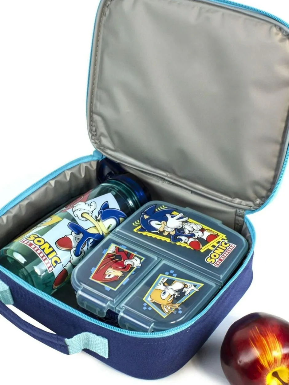 Vanilla Underground Blue Sonic the Hedgehog Girls Sonic, Tails & Knuckles Placement Print Lunch Bag Bottle and Snack Pot Discount