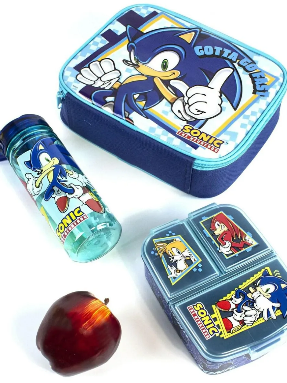 Vanilla Underground Blue Sonic the Hedgehog Girls Sonic, Tails & Knuckles Placement Print Lunch Bag Bottle and Snack Pot Discount