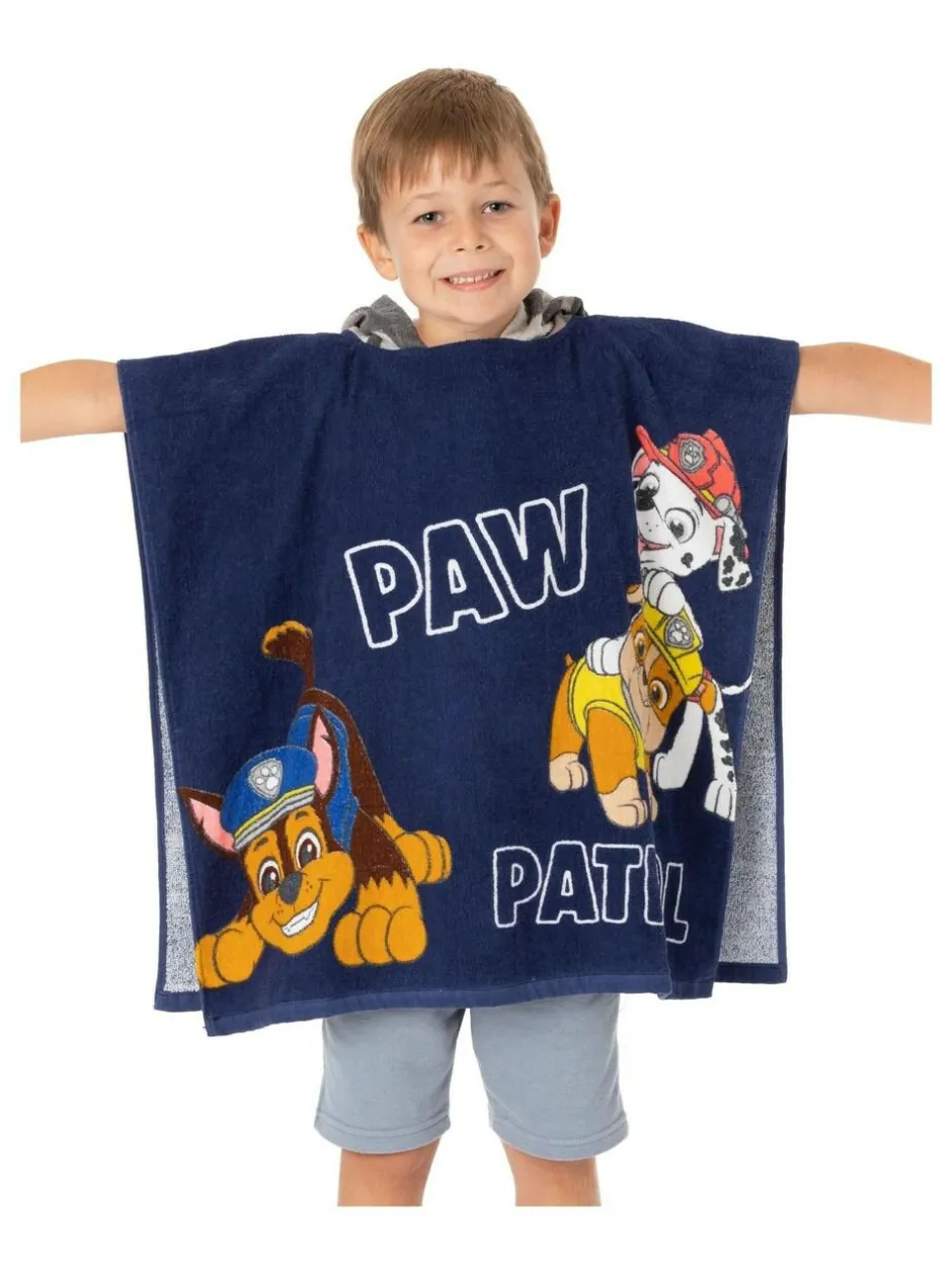 Vanilla Underground Blue Paw Patrol Character Towel 100% Cotton Poncho Discount