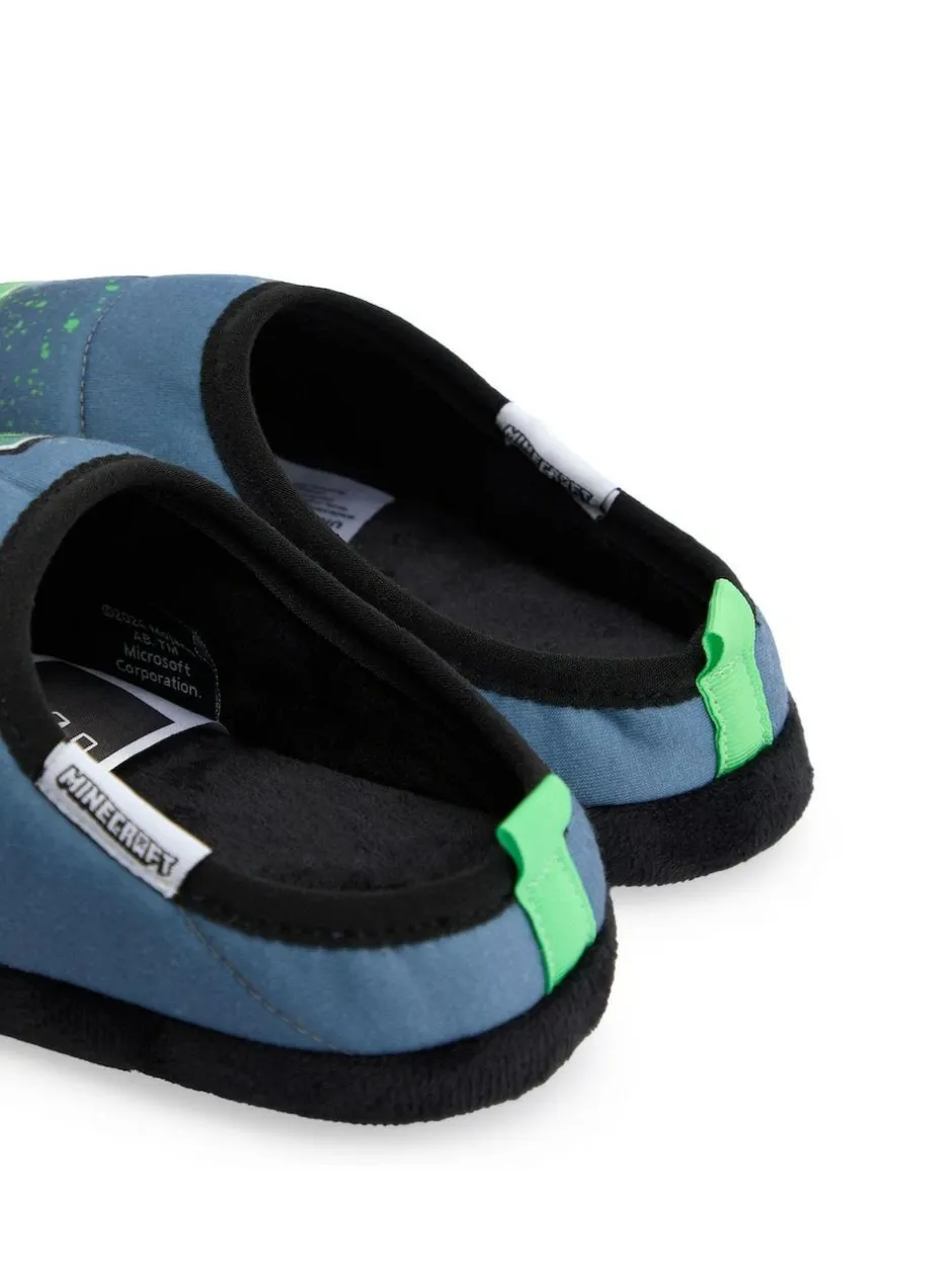 Vanilla Underground Minecraft Boys Slippers Blue Sale