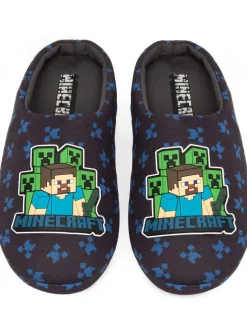 Vanilla Underground Blue Boys Minecraft Slippers Hot