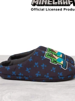 Vanilla Underground Blue Boys Minecraft Slippers Hot