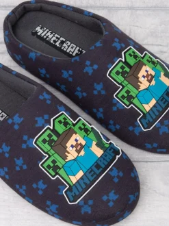 Vanilla Underground Blue Boys Minecraft Slippers Hot
