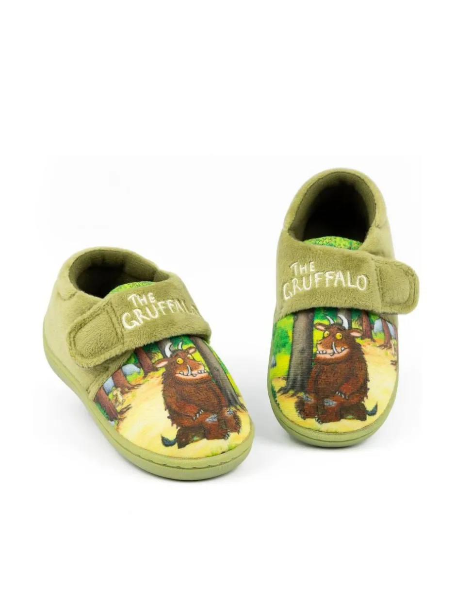 Vanilla Underground Gruffalo Velcro Slippers Green Gruffalo Outlet