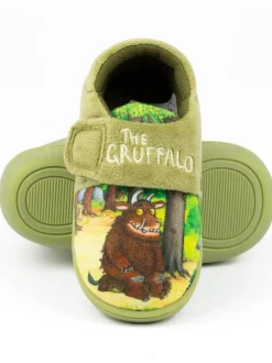 Vanilla Underground Gruffalo Velcro Slippers Green Gruffalo Outlet