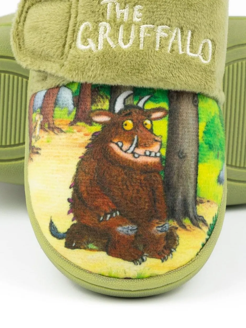 Vanilla Underground Gruffalo Velcro Slippers Green Gruffalo Outlet