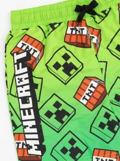 Vanilla Underground Green Boys Minecraft Licencing Swim Shorts Clearance