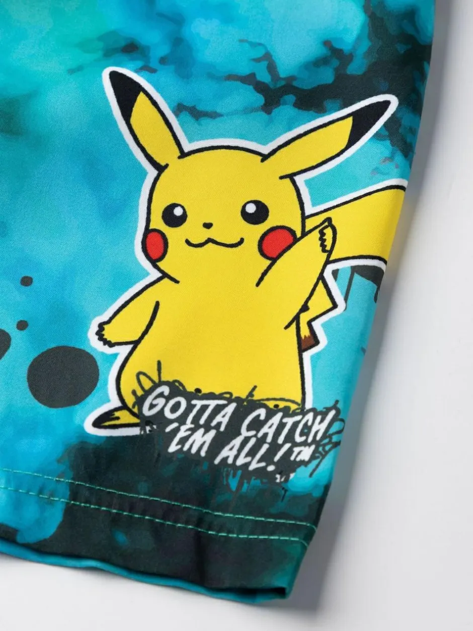 Vanilla Underground Green Boys Pokemon Pikachu Swim Shorts New