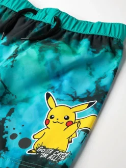 Vanilla Underground Green Boys Pokemon Pikachu Swim Shorts New