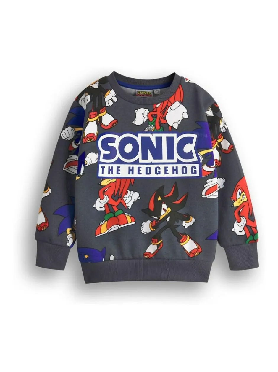 Vanilla Underground Grey Boys Sonic Sweatshirt and Shorts Set Sale