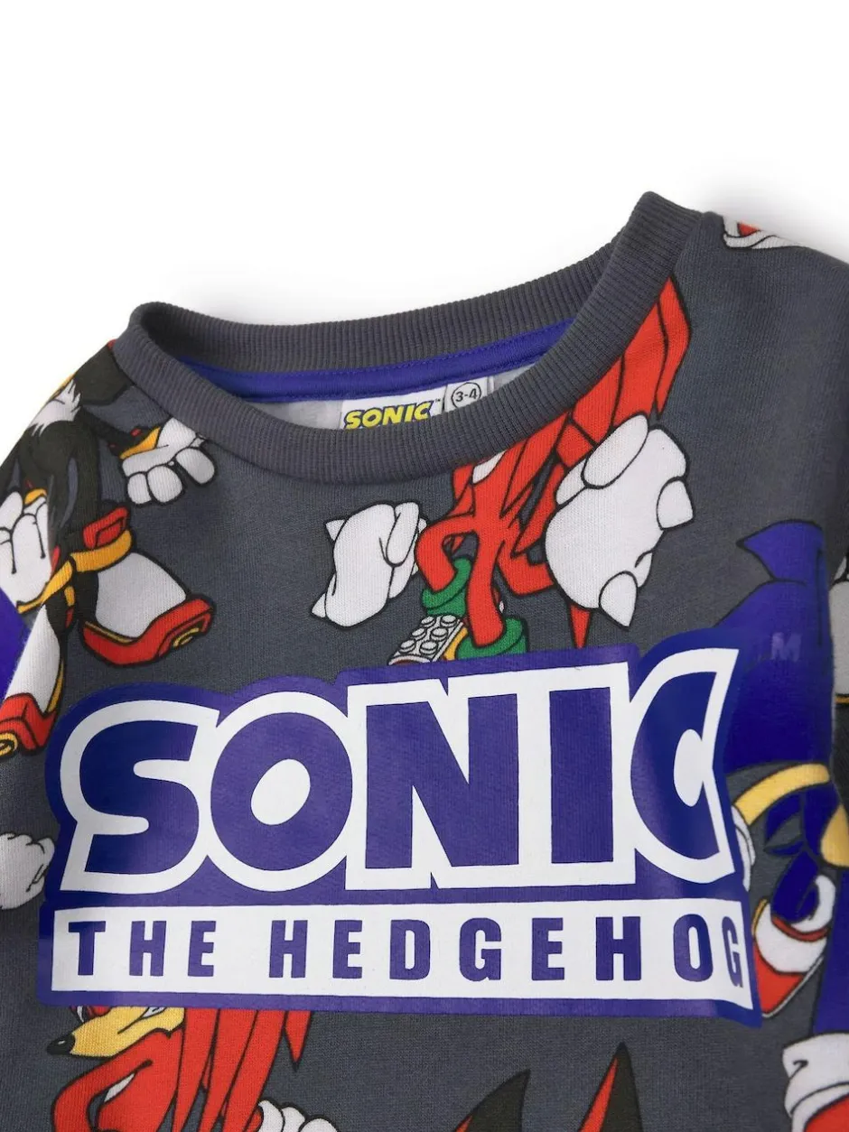 Vanilla Underground Grey Boys Sonic Sweatshirt and Shorts Set Sale