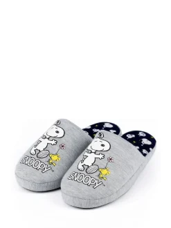 Vanilla Underground Grey Snoopy Womens Winter Mule Slippers Online