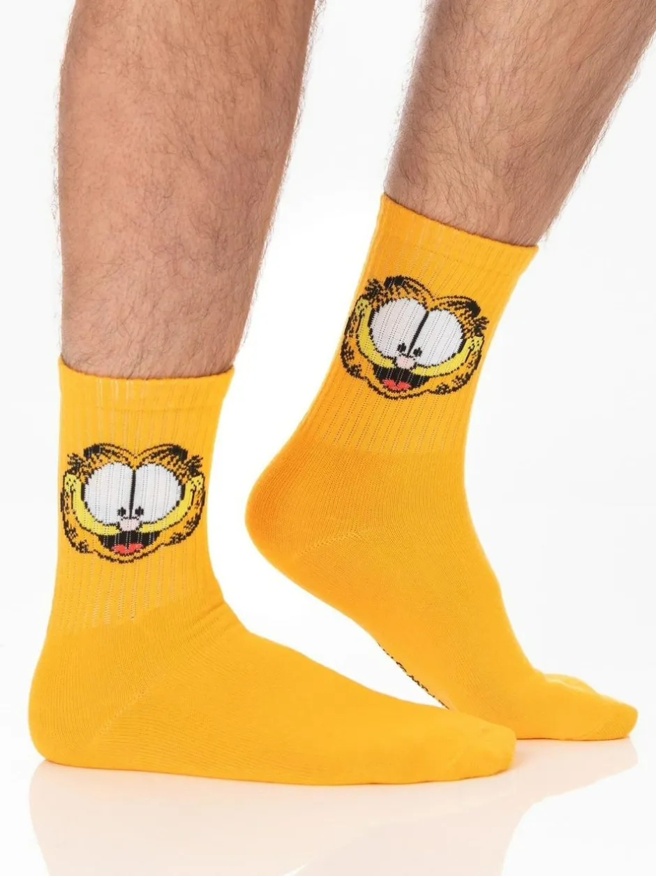 Vanilla Underground Orange Mens Garfield Socks 3 Pack Outlet