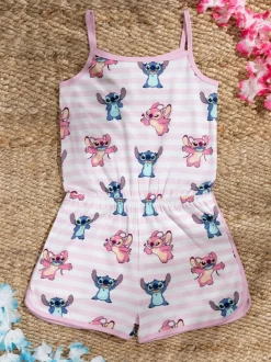 Vanilla Underground Girls Disney Stitch Sleeveless Playsuit Pink