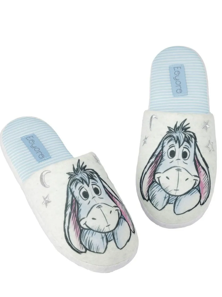 Vanilla Underground White Eeyore Womens Winter Mule Slippers New