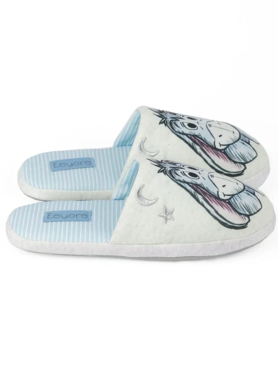 Vanilla Underground White Eeyore Womens Winter Mule Slippers New