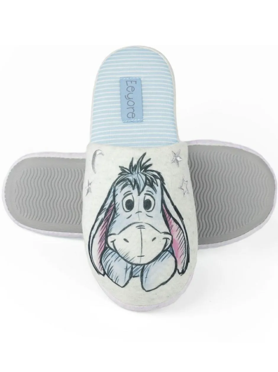 Vanilla Underground White Eeyore Womens Winter Mule Slippers New
