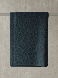 Vantona Jacquard Leaf 500gsm 100% Cotton Towel Grey Sale