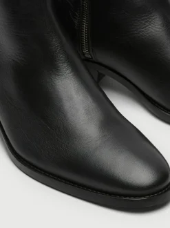 Walk London Black Leather Hoxton Zip Boots Clearance