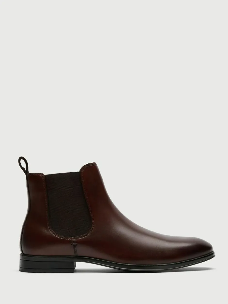 Walk London Brown Leather Oscar Chelsea Boots Outlet