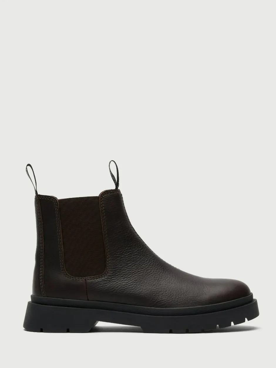 Walk London Brown Leather Callum Seam Chelsea Boots Online