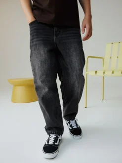 Next Baggy Tapered Authentic Jeans (3-16yrs) Washed Black