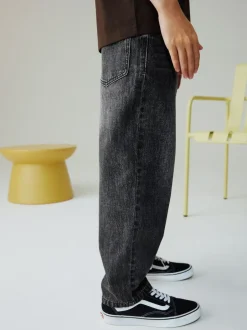 Next Baggy Tapered Authentic Jeans (3-16yrs) Washed Black