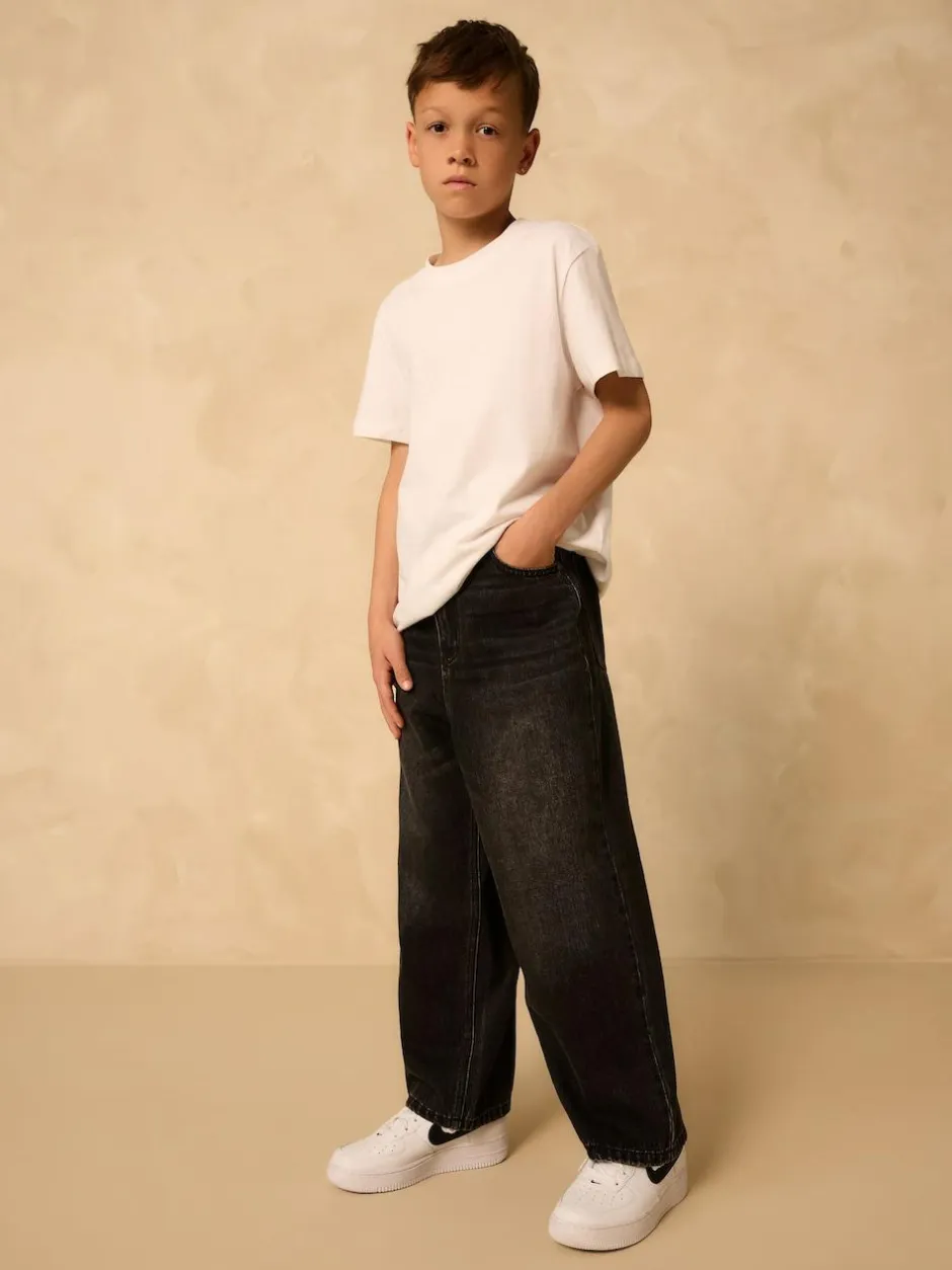 Next Washed Black Super-wide Fit Authentic Jeans (3-16yrs) New