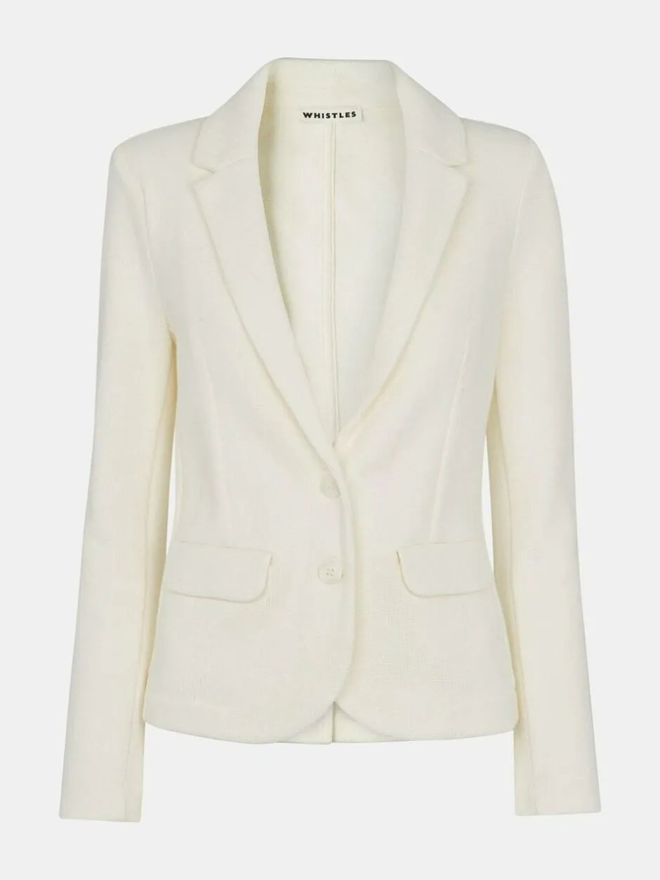 Whistles White Slim Jersey Jacket Outlet