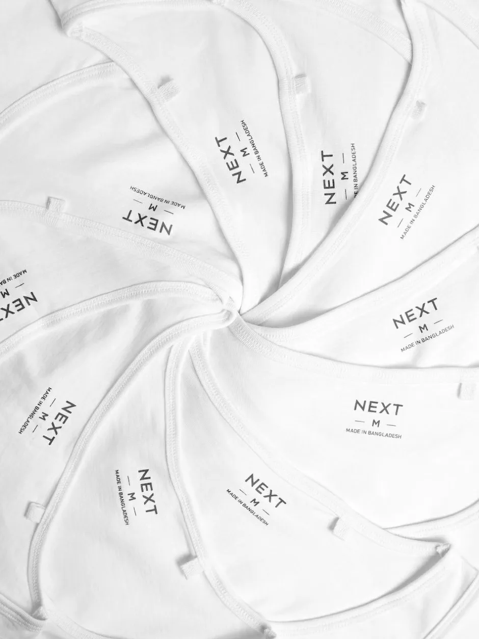 Next White 100% Cotton Layering Vests 10 Pack