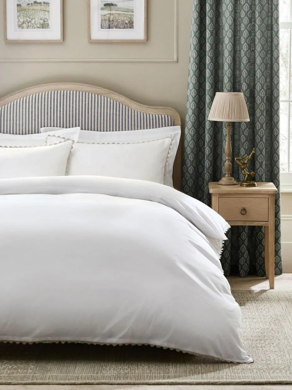 Next White 100% Cotton Ric Rac Scallop Edge Duvet Cover and Pillowcase Set Best