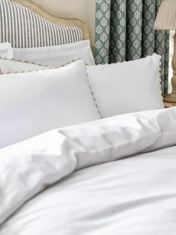 Next White 100% Cotton Ric Rac Scallop Edge Duvet Cover and Pillowcase Set Best