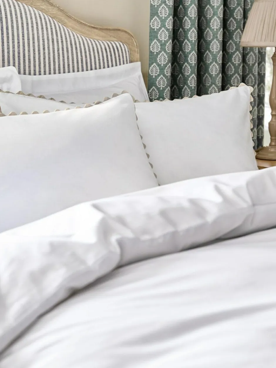 Next White 100% Cotton Ric Rac Scallop Edge Duvet Cover and Pillowcase Set Best