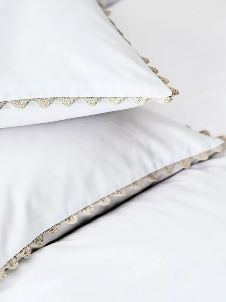 Next White 100% Cotton Ric Rac Scallop Edge Duvet Cover and Pillowcase Set Best