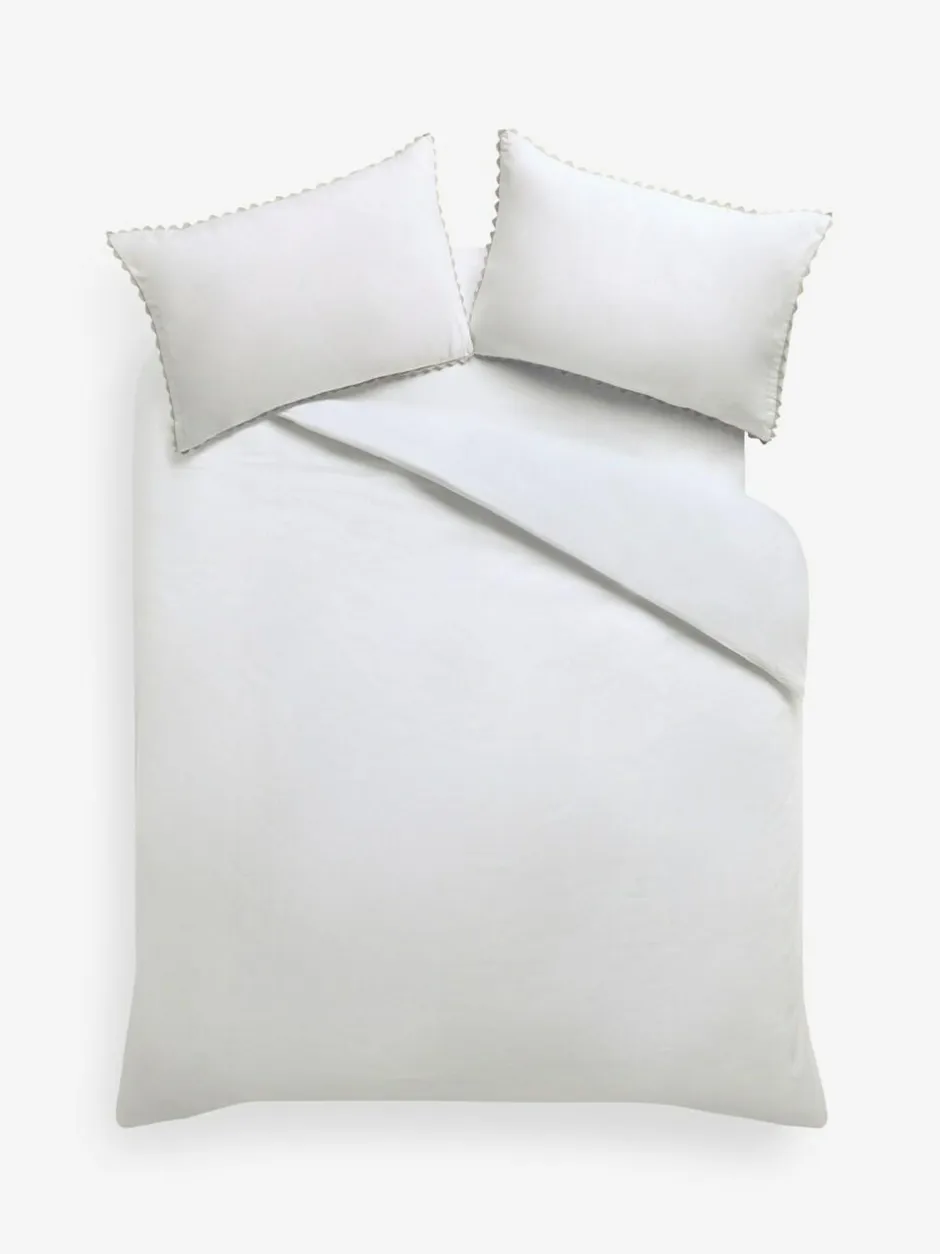 Next White 100% Cotton Ric Rac Scallop Edge Duvet Cover and Pillowcase Set Best