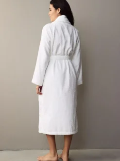 Next 100% Cotton Towelling Dressing Gown White