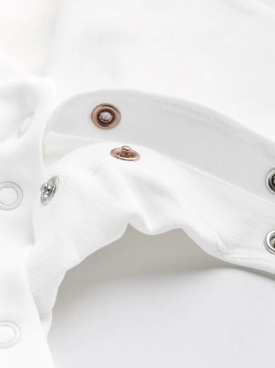 Next White 5 Pack 100% Cotton Baby Sleepsuits (0-18mths) Hot